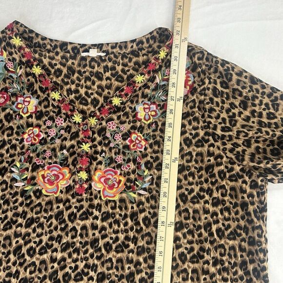 ODDY Women 3XL Top Blouse Long Sleeve Animal Embroidered Peasant Boho Lagenlook - Picture 8 of 13